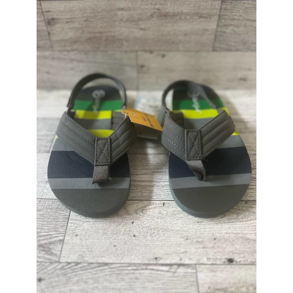 Cat & Jack toddler grey thong sandles L 9/10 - Picture 3 of 5